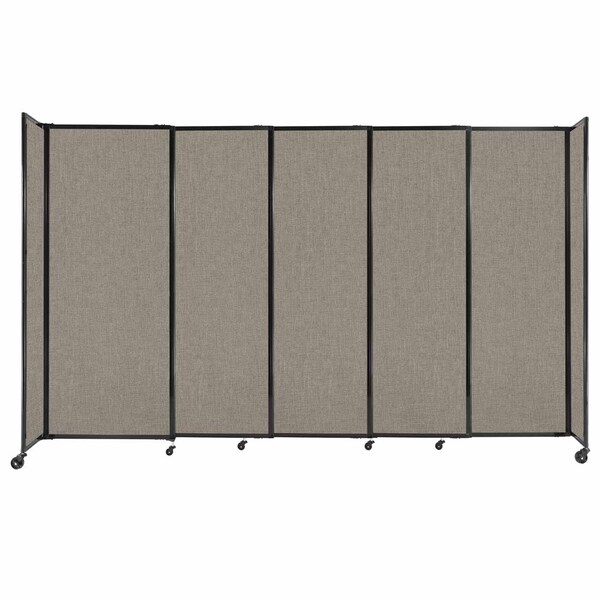 Versare StraightWall Sliding Portable Partition 11'3" x 6'10" Warm Pebble Fabric 1448599 - main